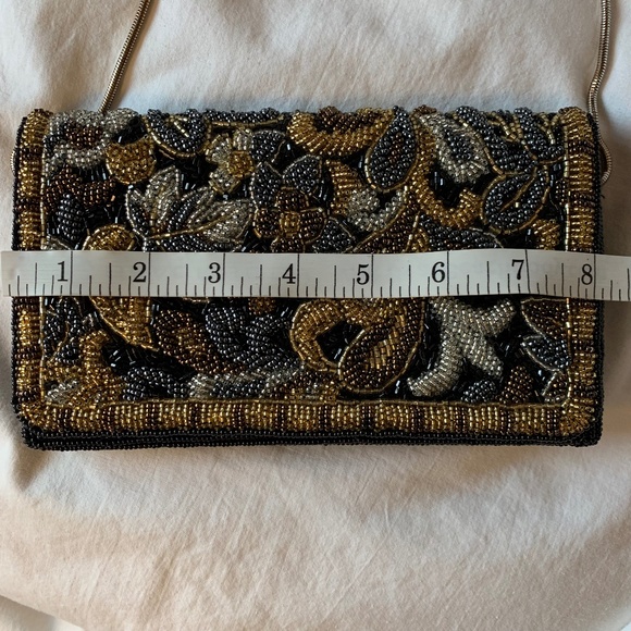 Carla Marchi vintage black beaded handbag/evening bag - Picture 5 of 7